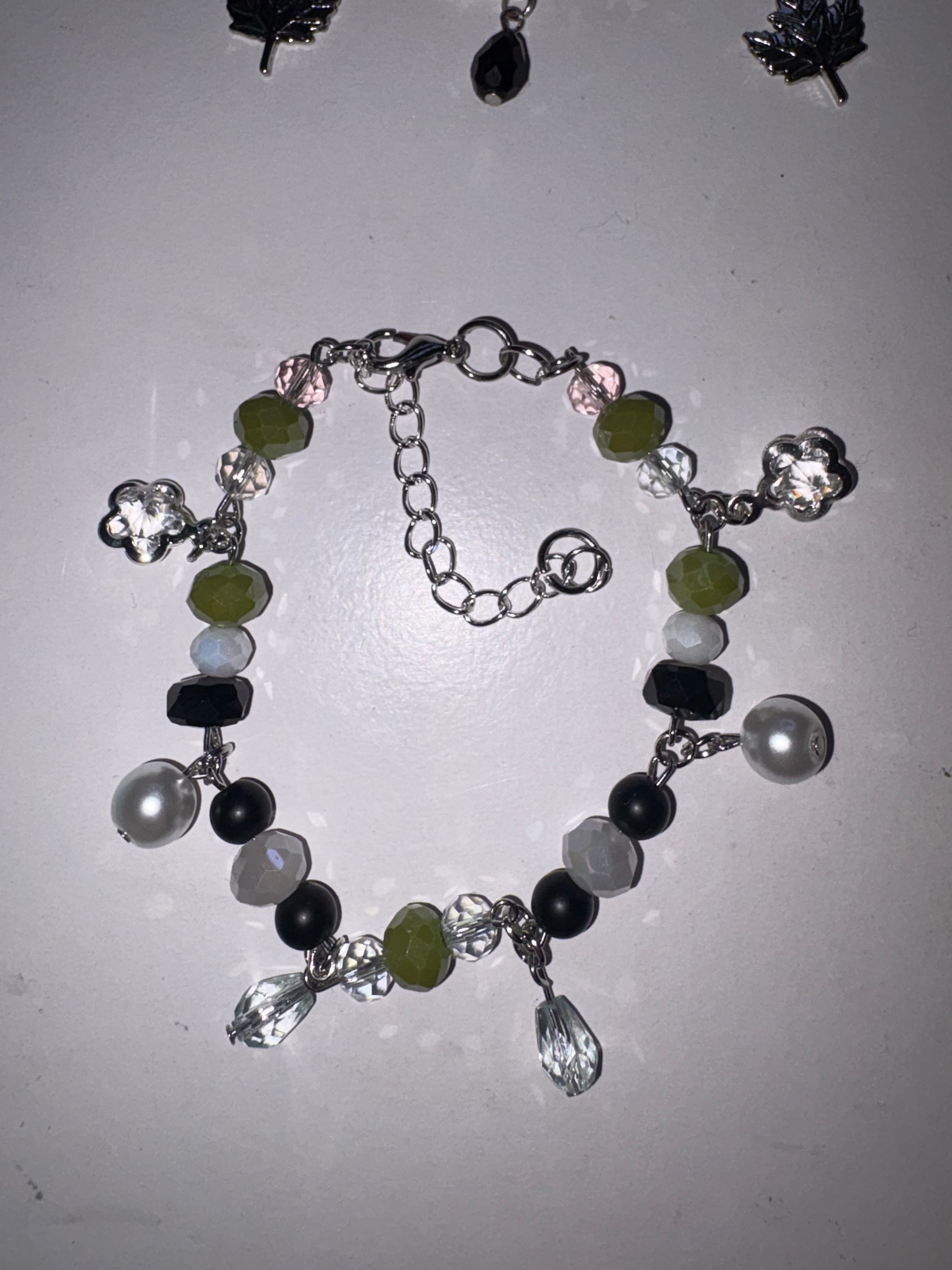 Green drop charm bracelet