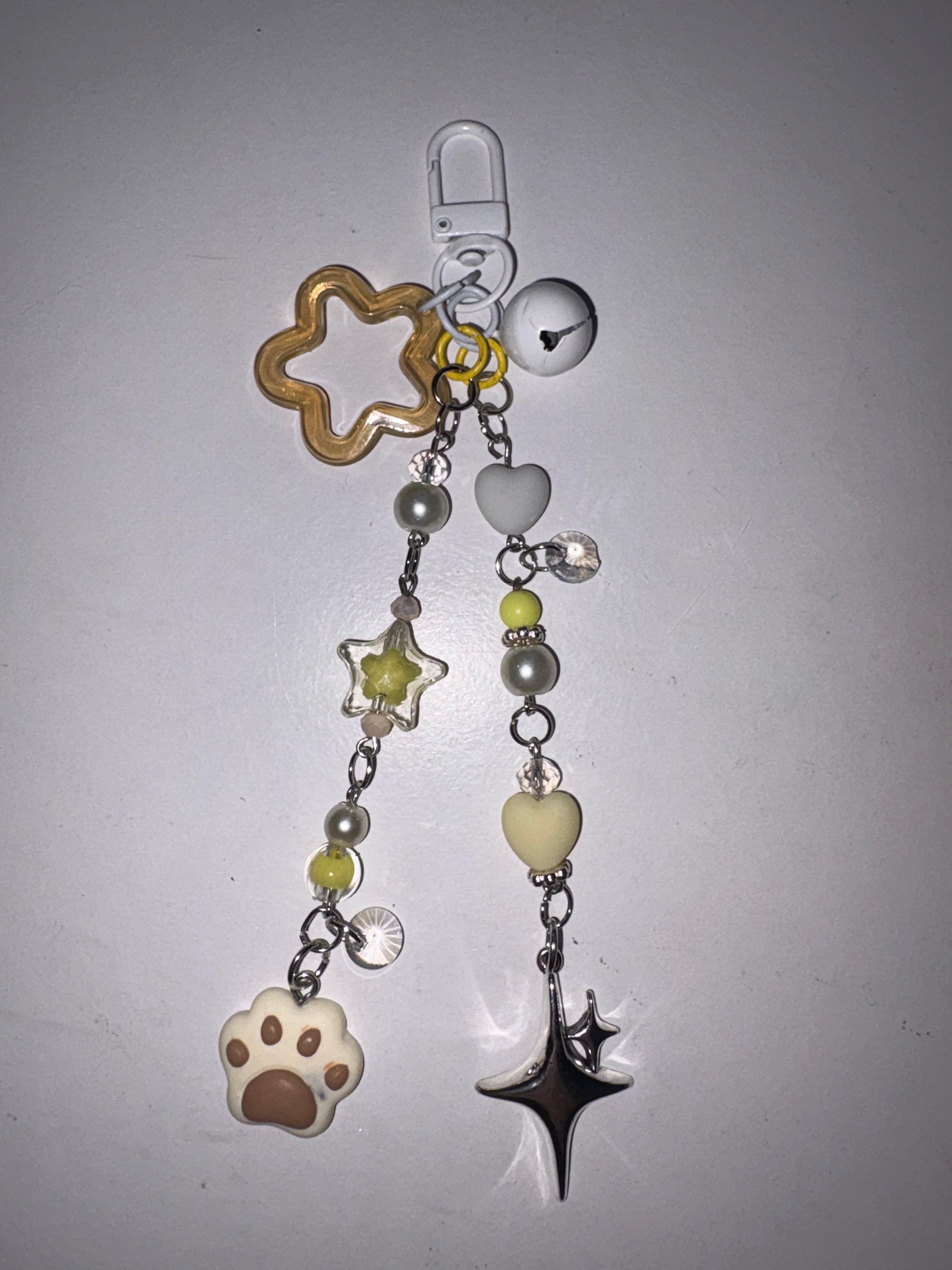 Yellow kitty meow meow keychain