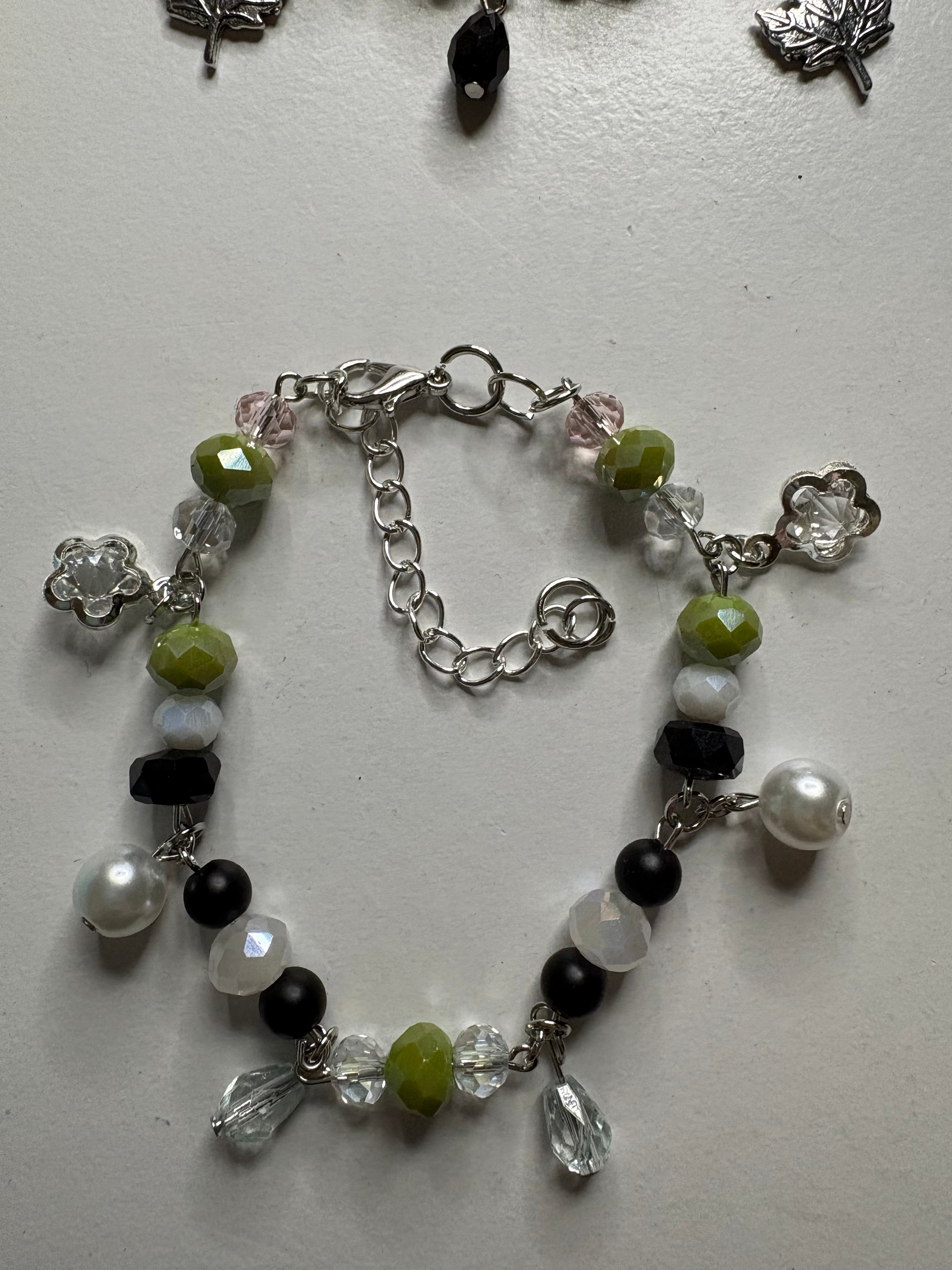 Green drop charm bracelet