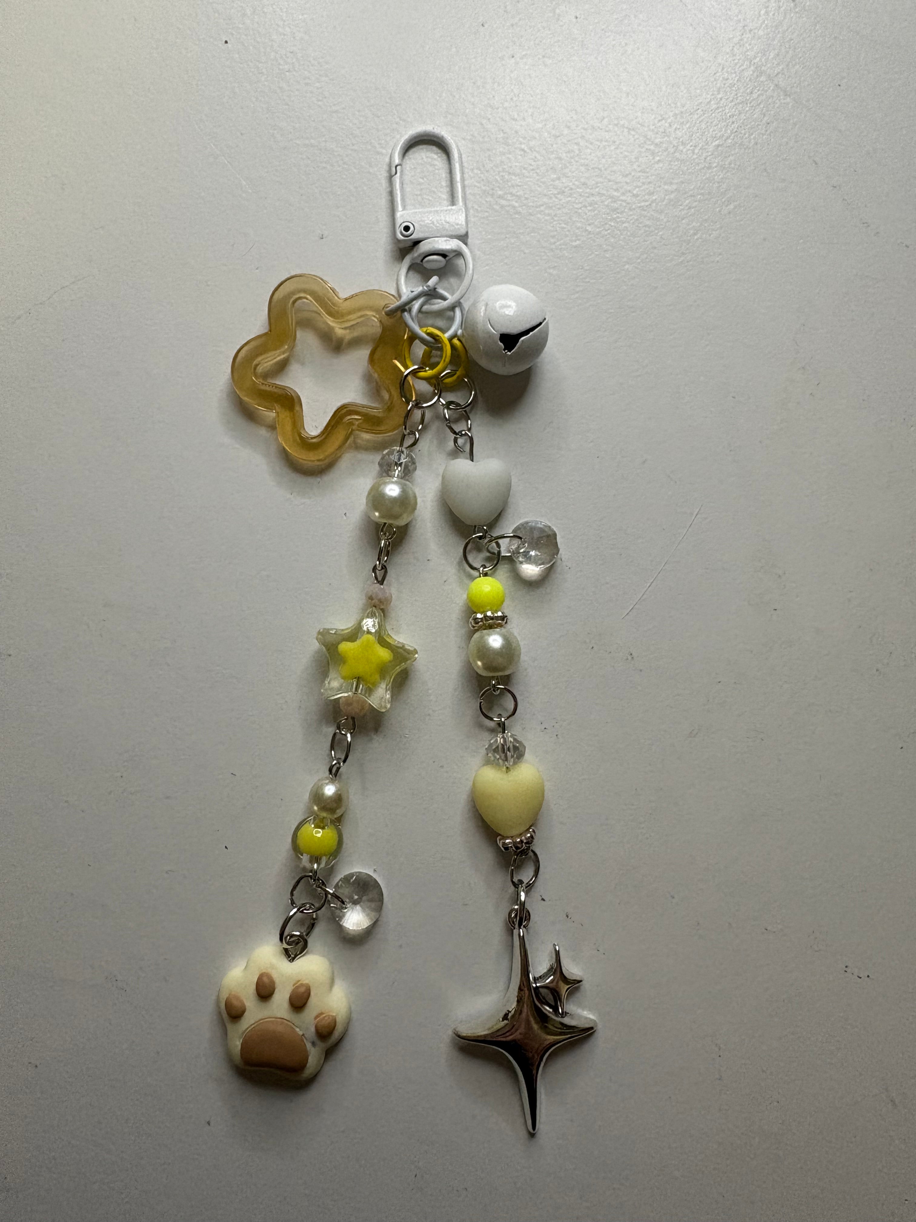 Yellow kitty meow meow keychain