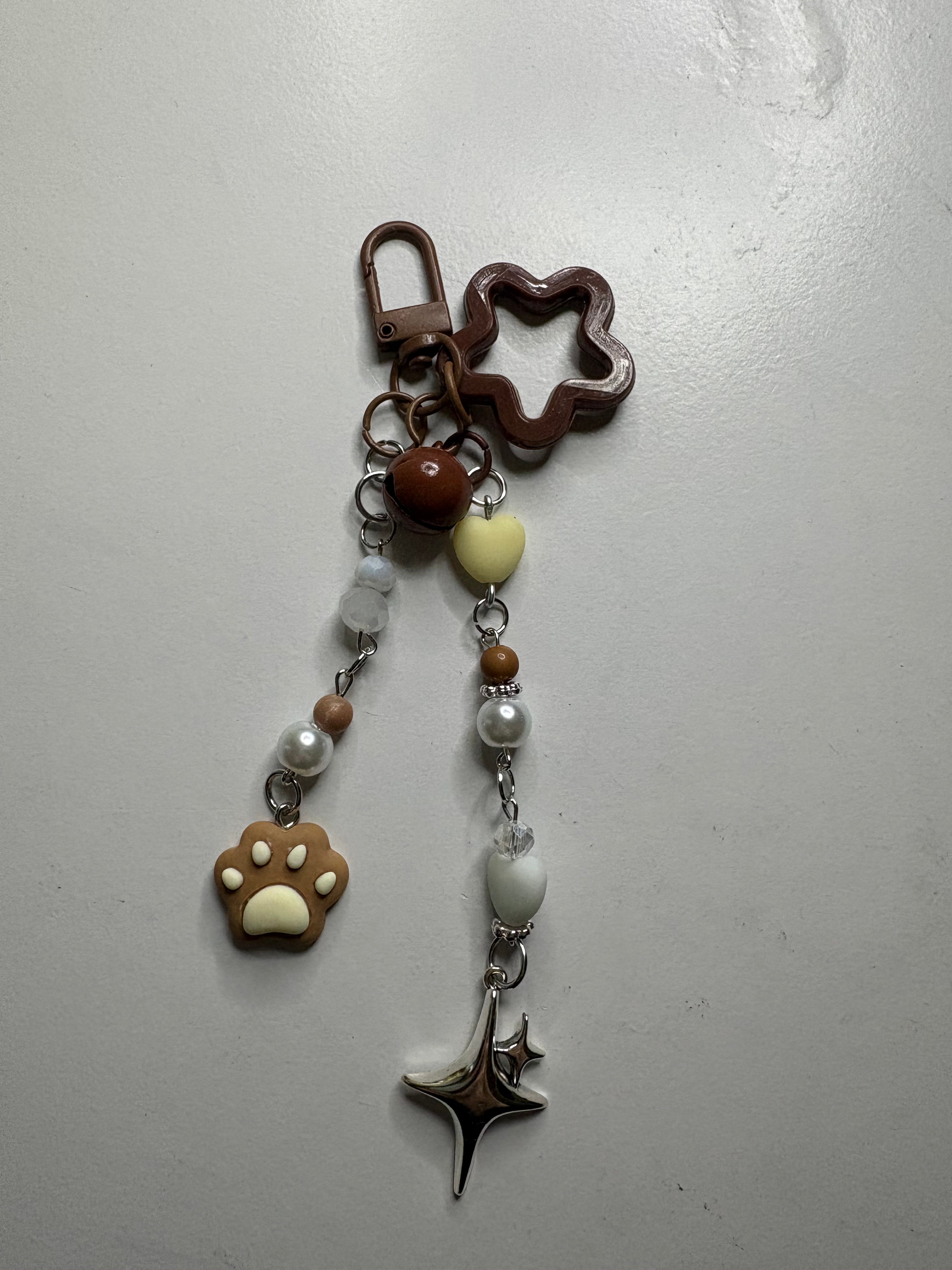 brown kitty meow meow keychain
