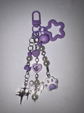 purple kitty meow meow keychain