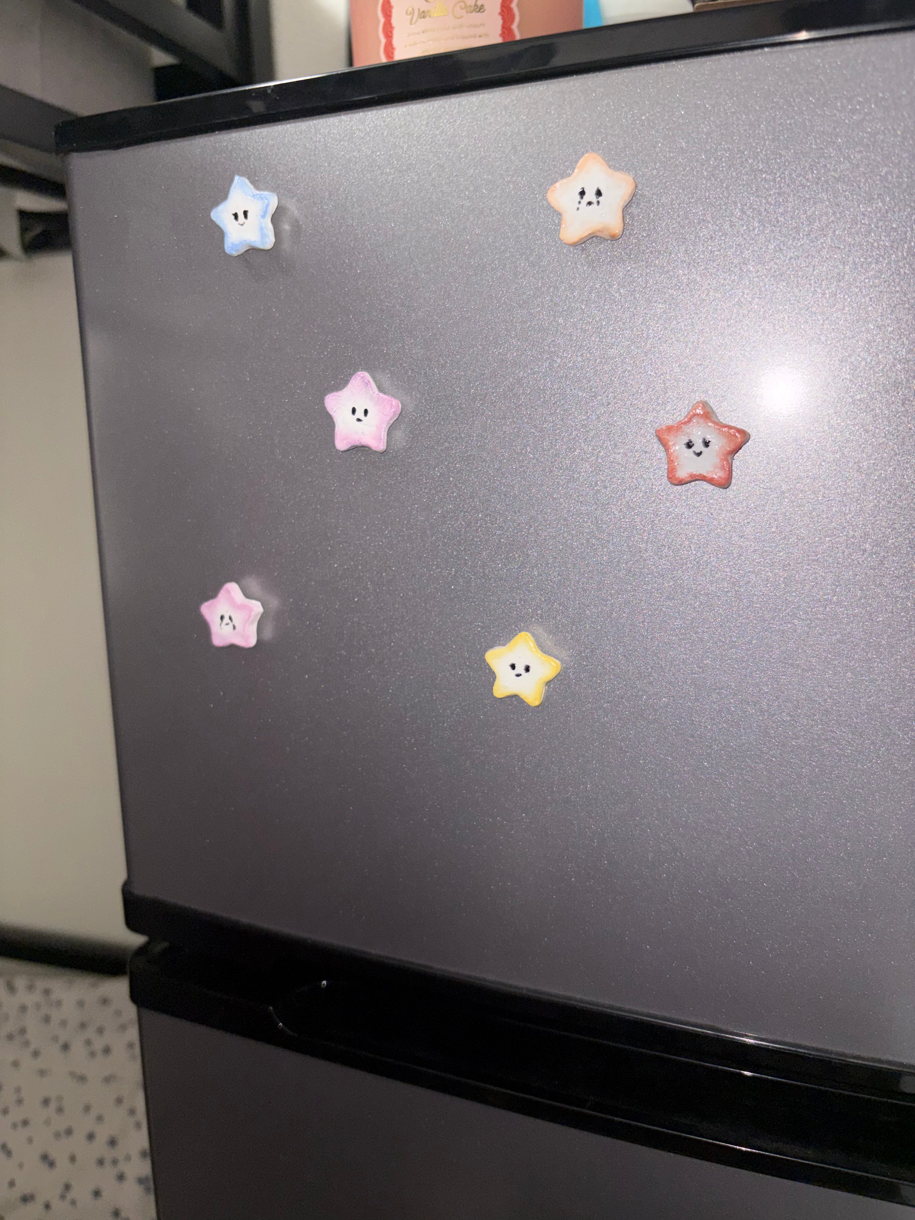 colorful clay star magnet 3pk