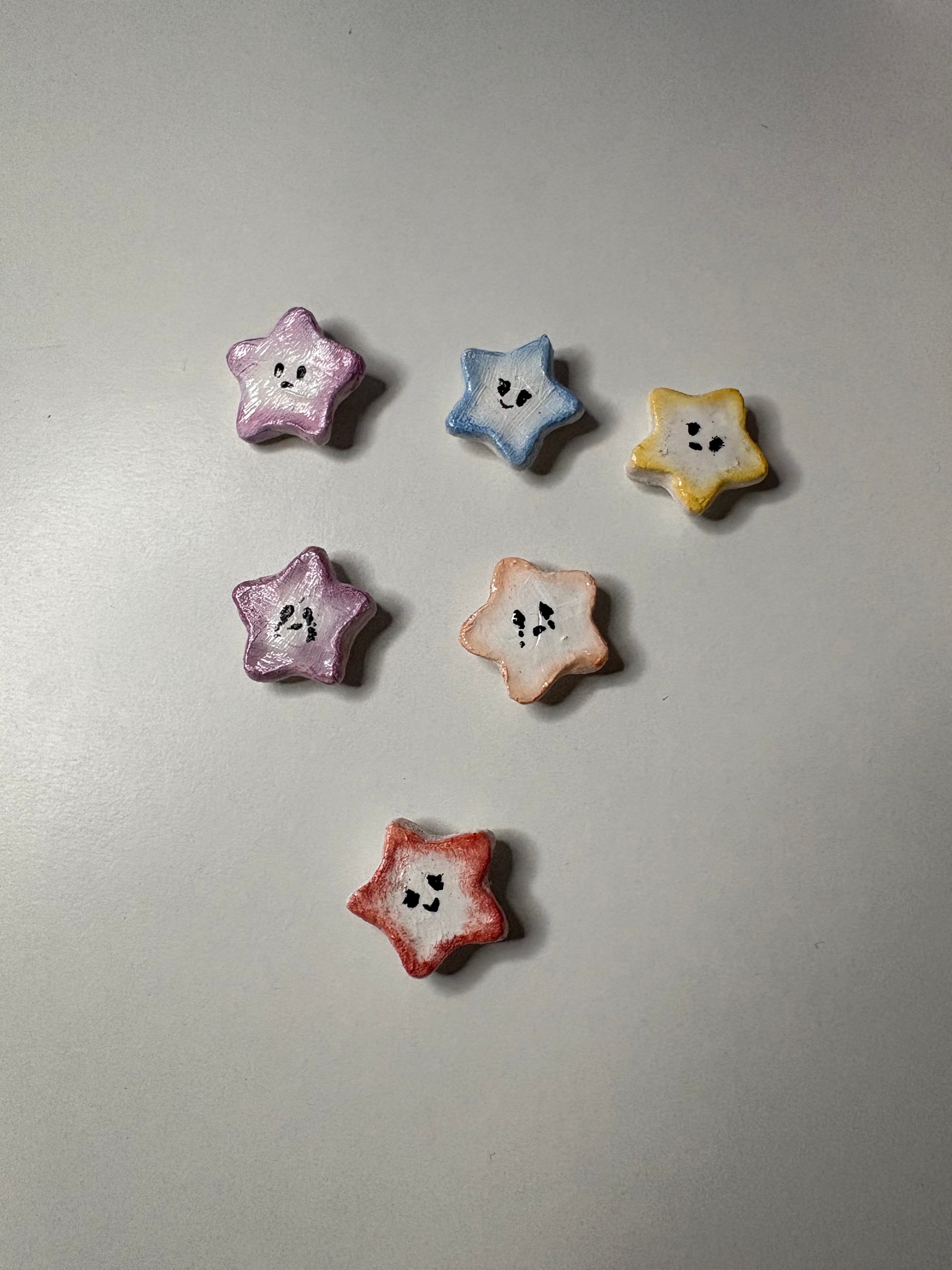colorful clay star magnet 3pk